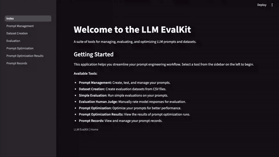 LLM-Evalkit